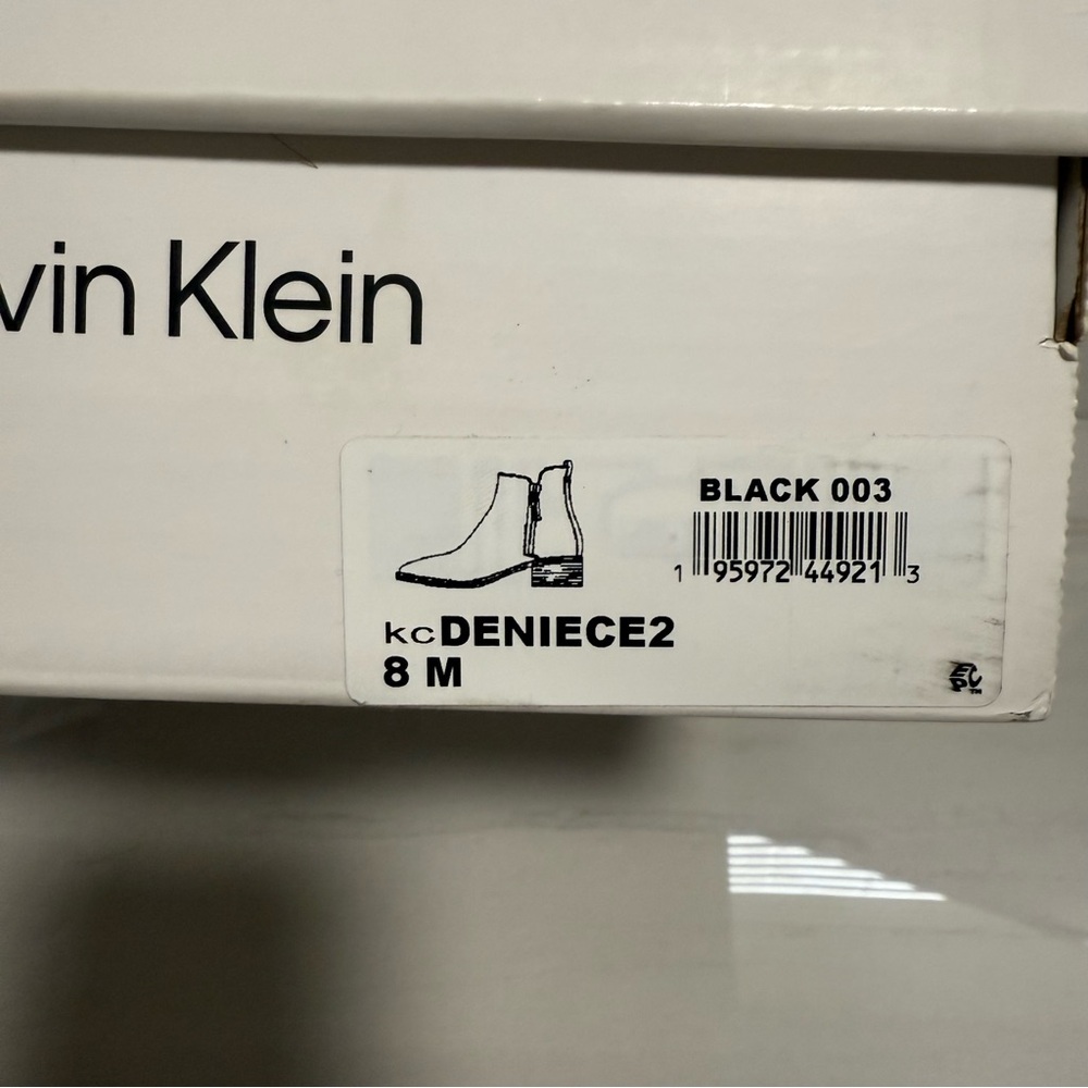 Calvin Klein Deneice Black Ankle Side Zip Booties Minimalist Corporate Office 8 - Picture 11 of 11